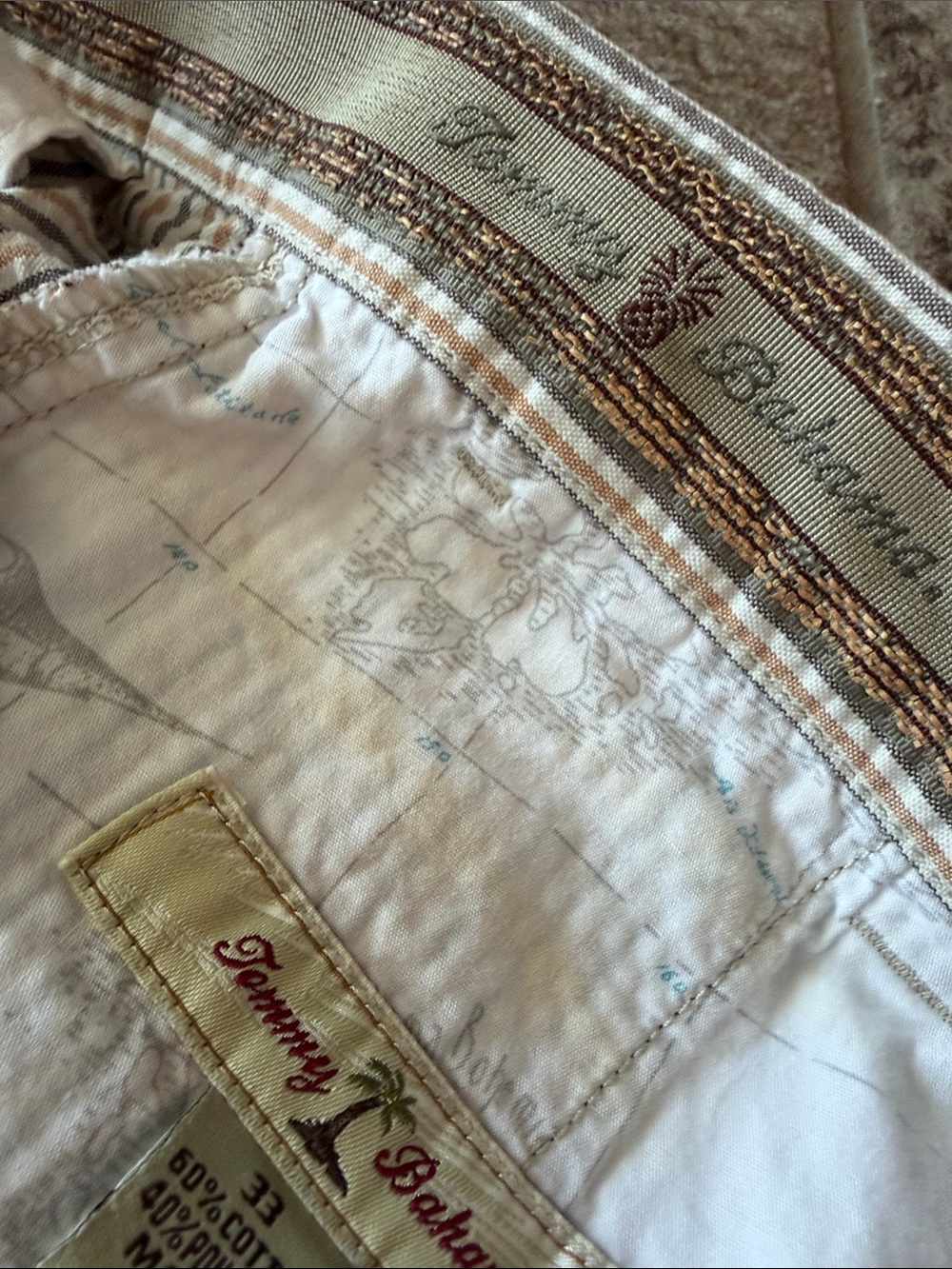 Men's Tommy Bahama Striped Seersucker Shorts 33 - Picture 9 of 9